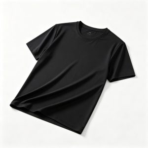 Black Crew Neck Short Sleeve Athletic T-Shirt