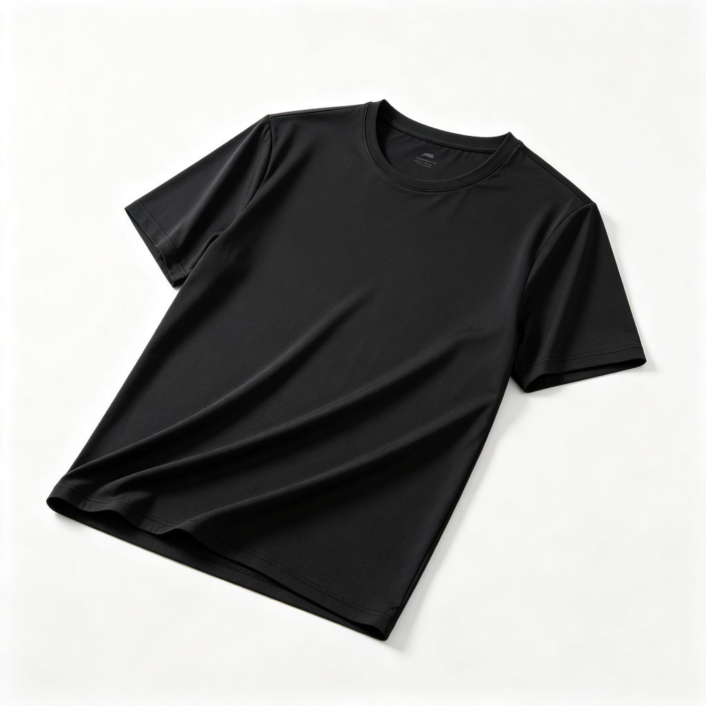 Black Crew Neck Short Sleeve Athletic T-Shirt