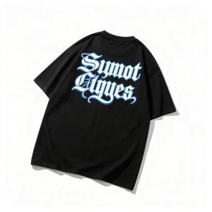 Black Back Abstract Geometric Print Oversized Tee