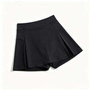 Black High Waist A-Line Athletic Skort