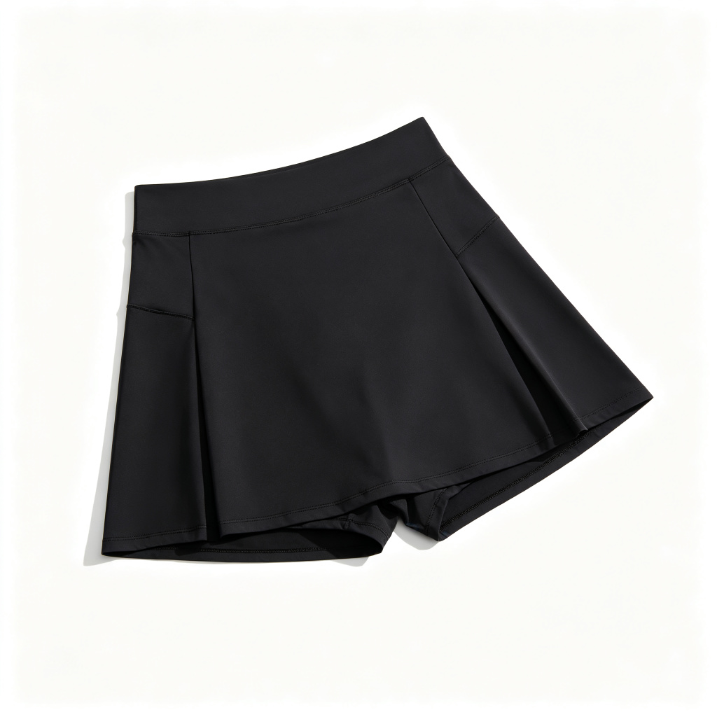 Black High Waist A-Line Athletic Skort
