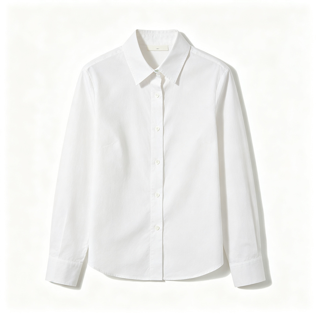 White Long Sleeve Button-Down Shirt