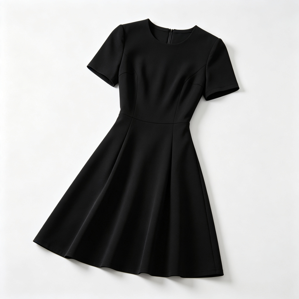 Black Fitted A-Line Dress