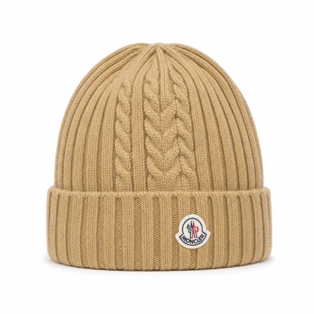 Camel Cable Knit Beanie