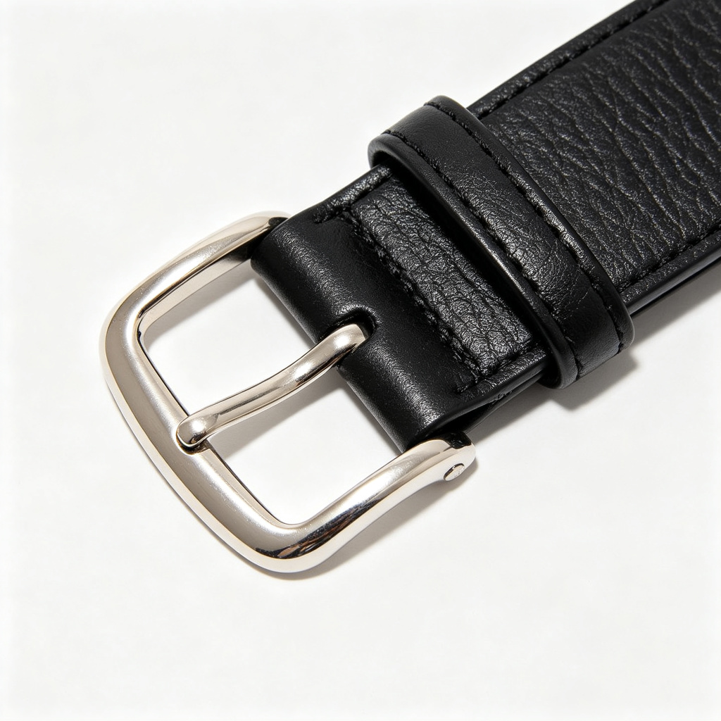 Black Leather Classic Pin Buckle Belt – Bild 2