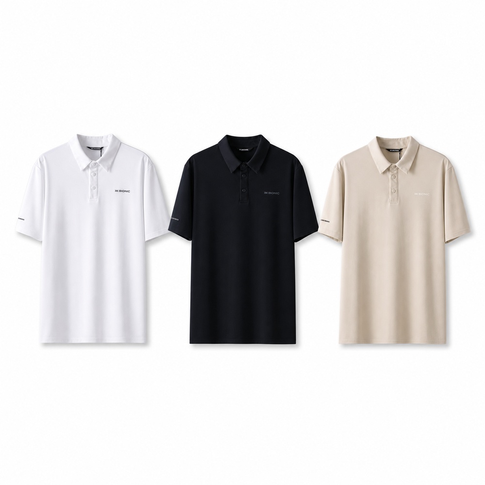 Three Color Minimal Short Sleeve Polo Shirt – Bild 5