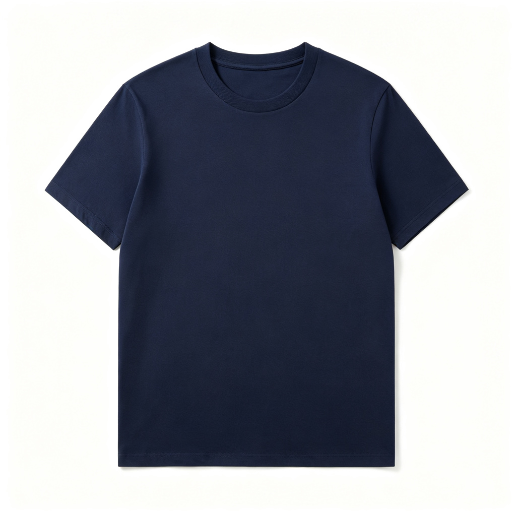 Navy Cotton Crew Neck Short Sleeve T-Shirt – Bild 2