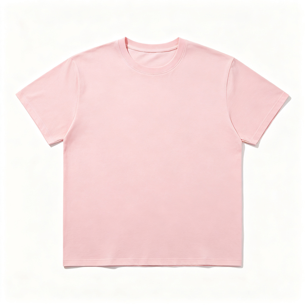 Pink Cotton Crew Neck Short Sleeve T-Shirt – Bild 2