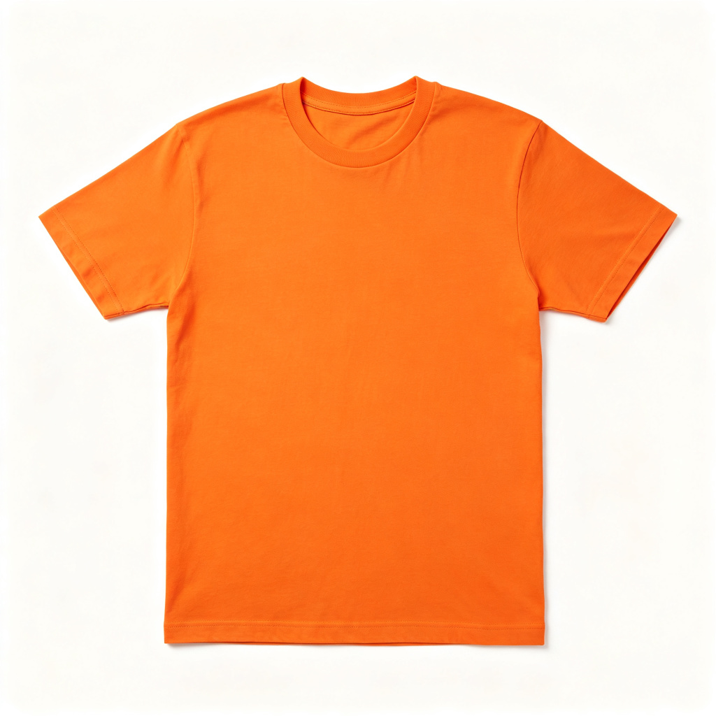 Orange Cotton Crew Neck Short Sleeve T-Shirt – Bild 2