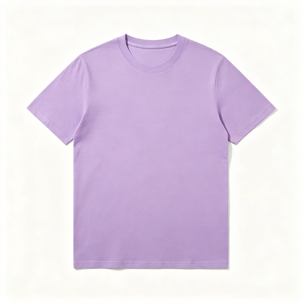 Purple Cotton Crew Neck Short Sleeve T-Shirt – Bild 2