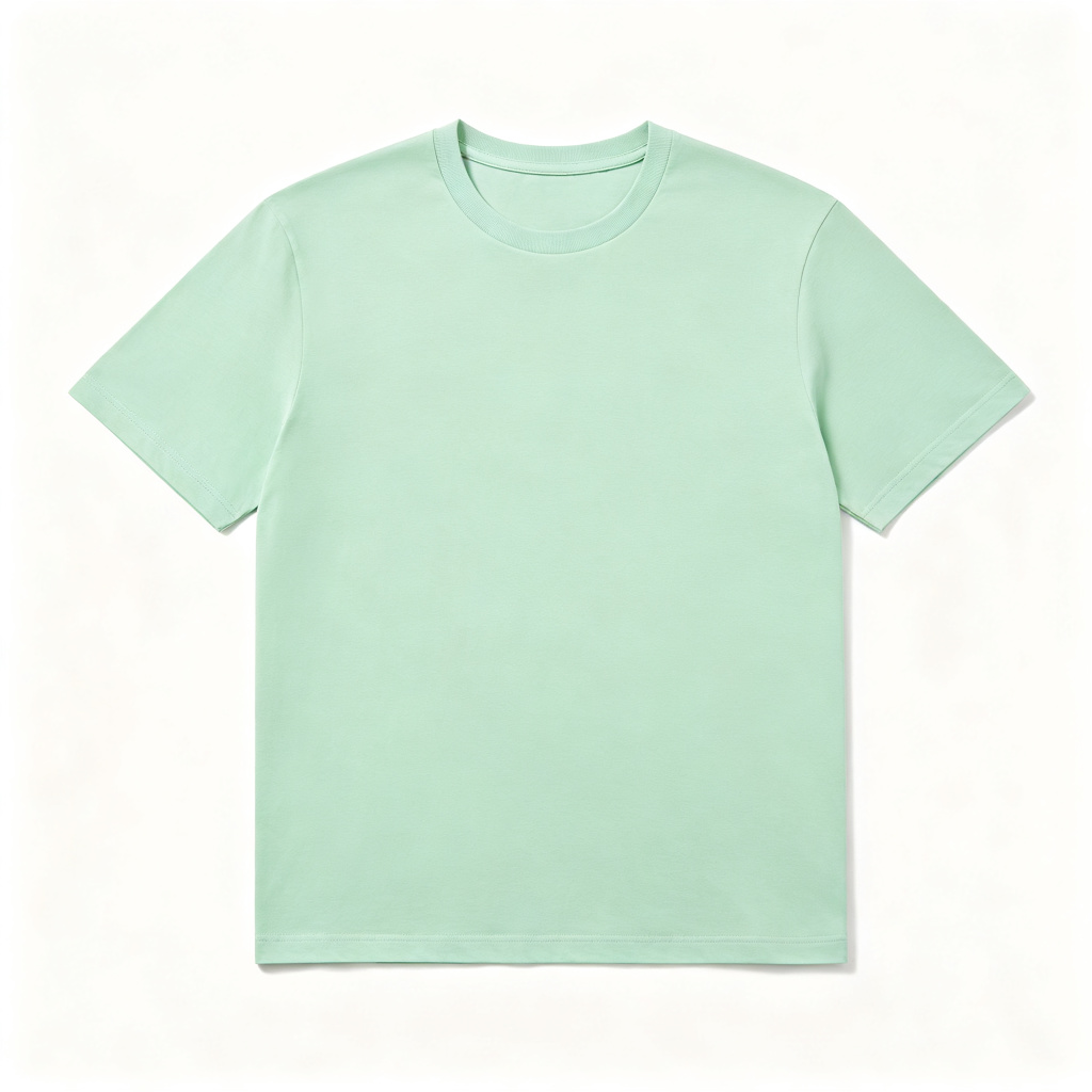 Mint Green Cotton Crew Neck Short Sleeve T-Shirt – Bild 2