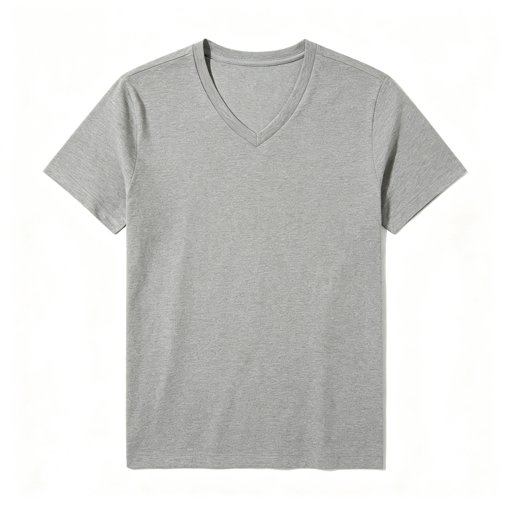 Gray V Neck Short Sleeve T-Shirt – Bild 2