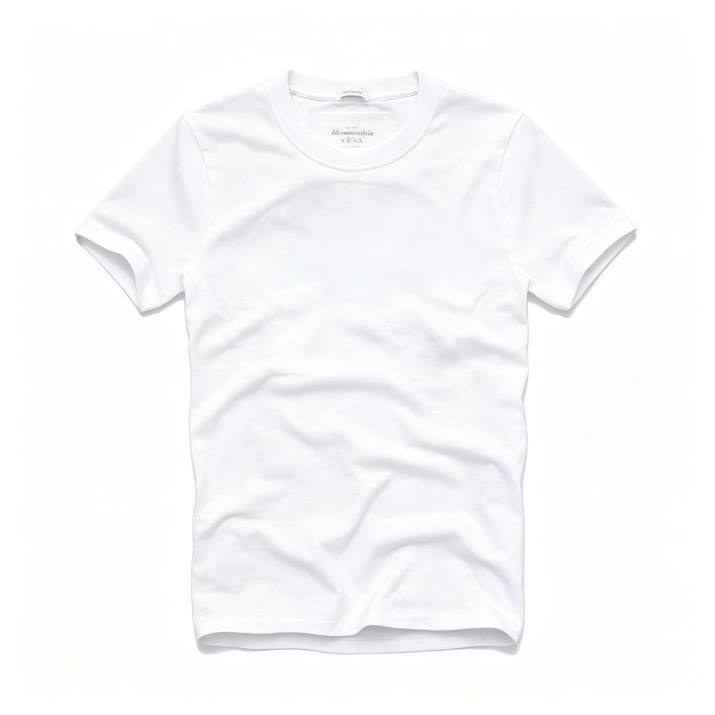 White Crew Neck Short Sleeve T-Shirt – Bild 2