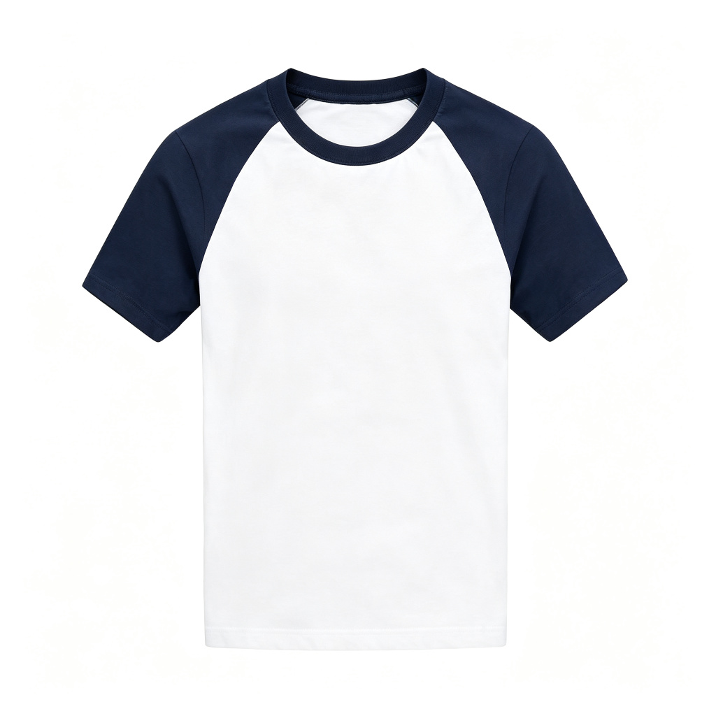 Navy Raglan Sleeve Deer Logo T-Shirt – Bild 2