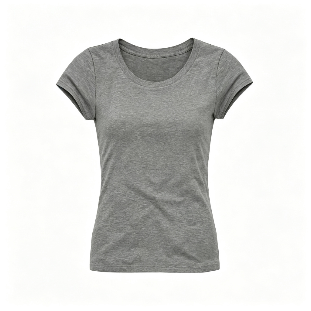 Women's Heather Gray Crew Neck T-Shirt – Bild 2