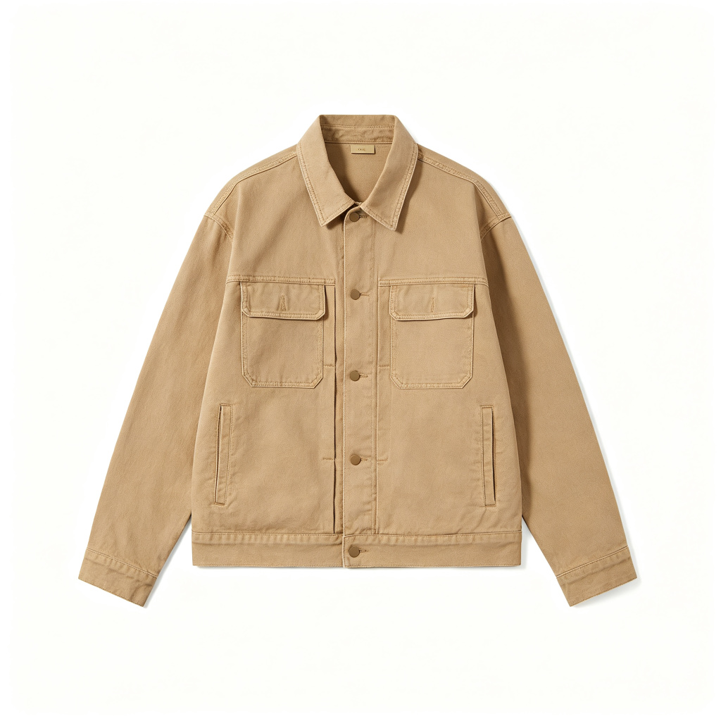 Khaki Denim Jacket – Bild 2