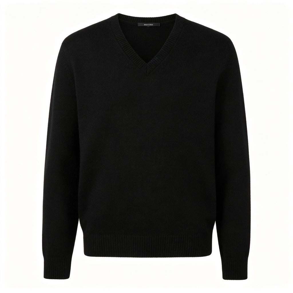 Black V Neck Knit Sweater – Bild 2