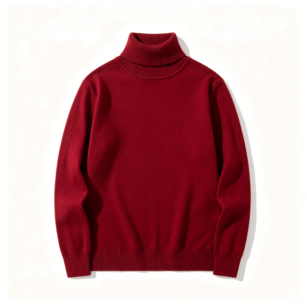 Burgundy Turtleneck Knit Sweater – Bild 2