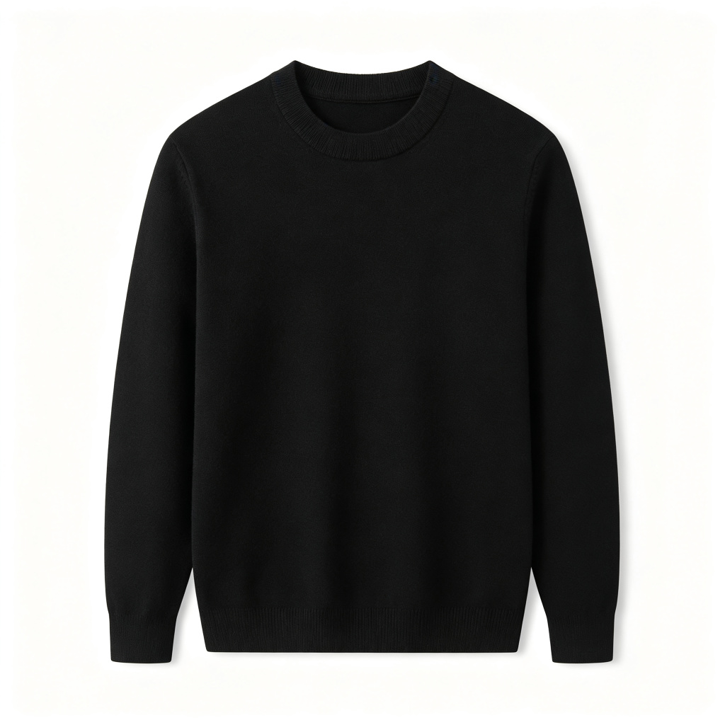 Black Crew Neck Knit Sweater – Bild 2