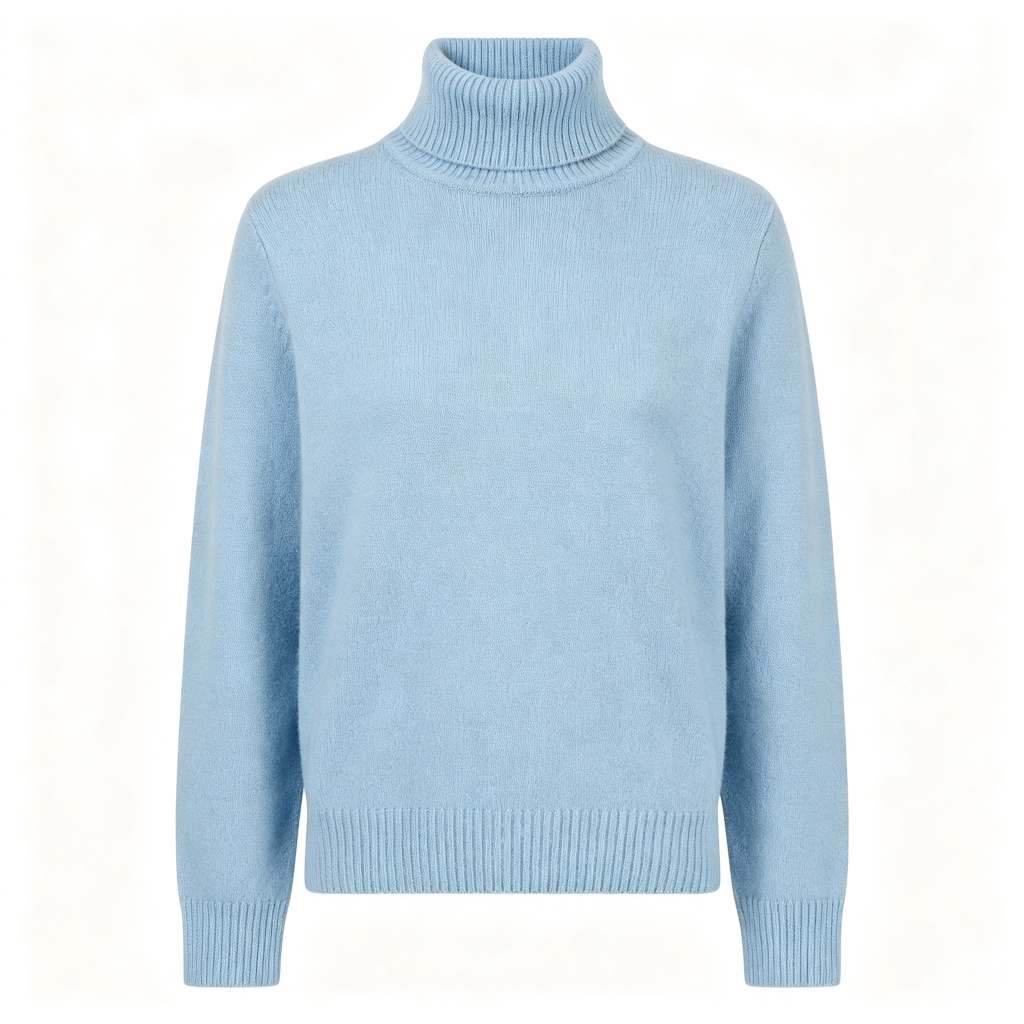 Light Blue Turtleneck Knit Sweater – Bild 2