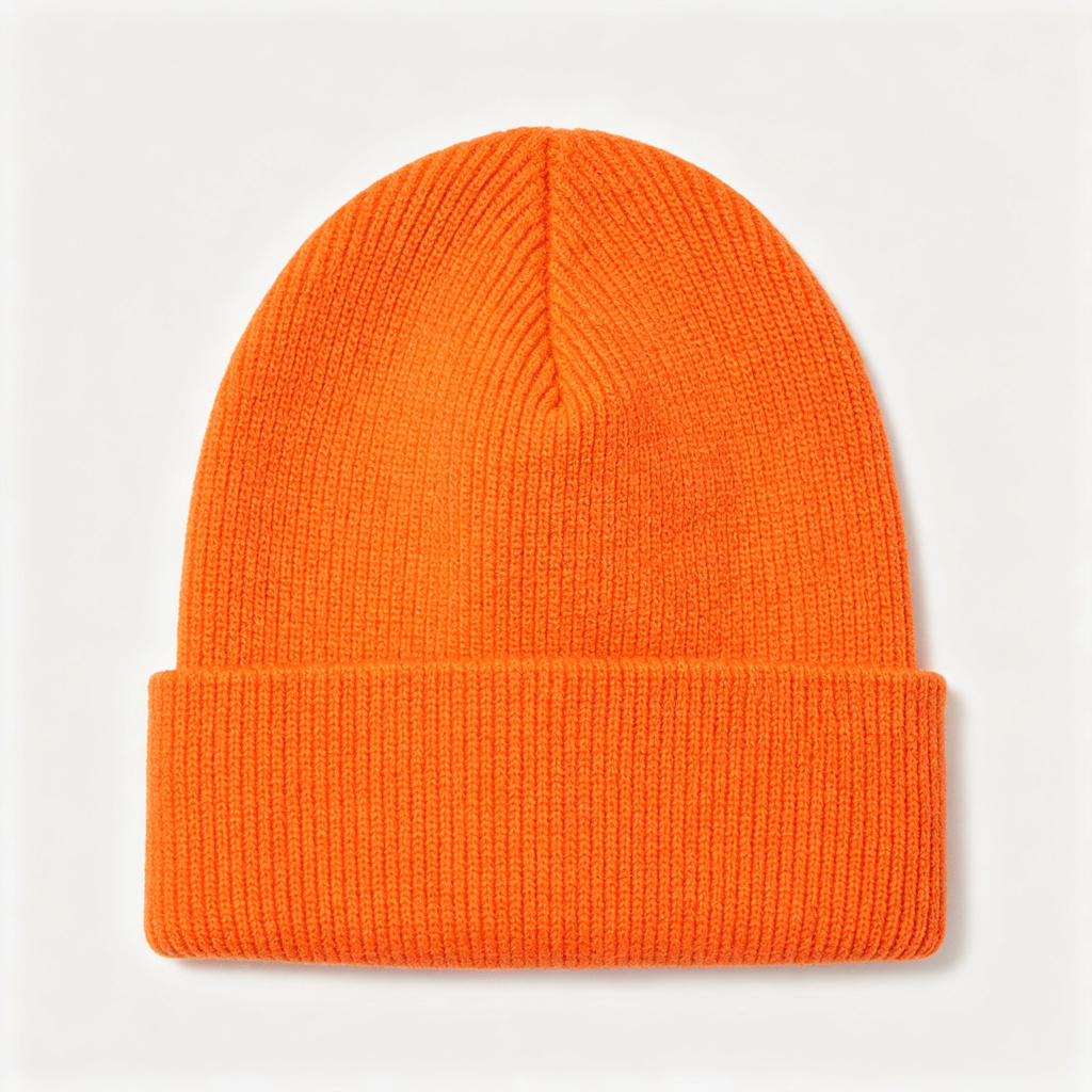 Orange Knit Beanie – Bild 2