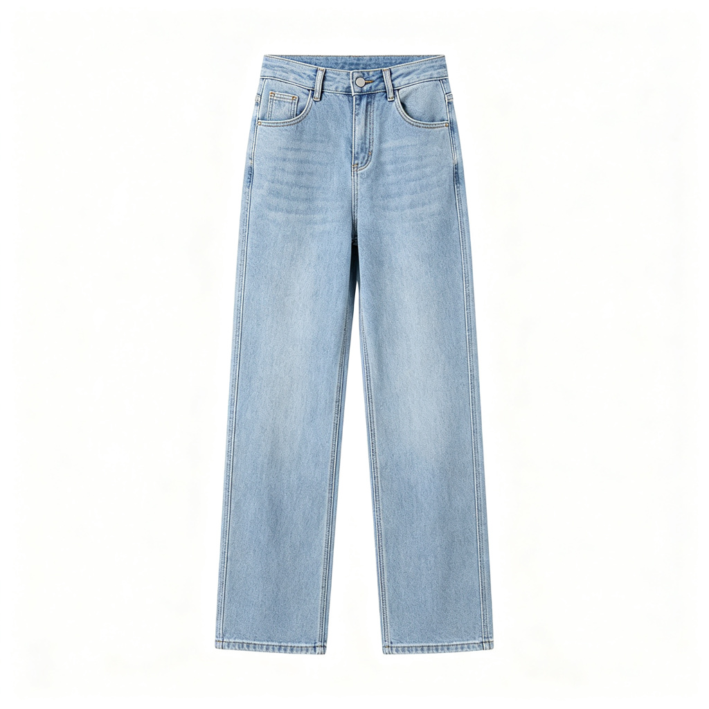 Light Blue Straight Leg Jeans – Bild 2
