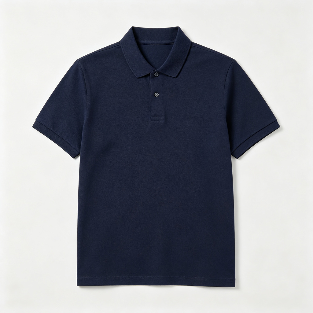 Navy Blue Classic Short Sleeve Polo Shirt – Bild 2