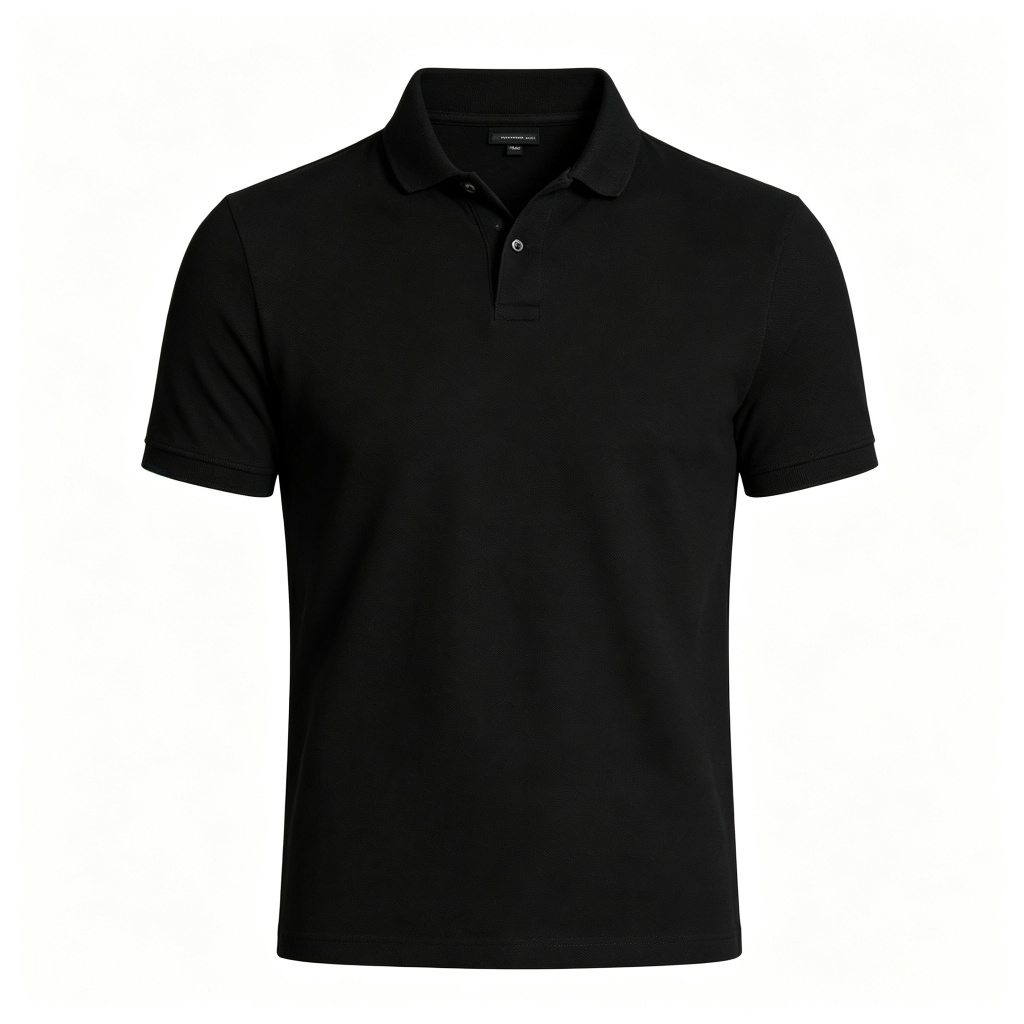 Black Polo Collar Polo Shirt – Bild 2