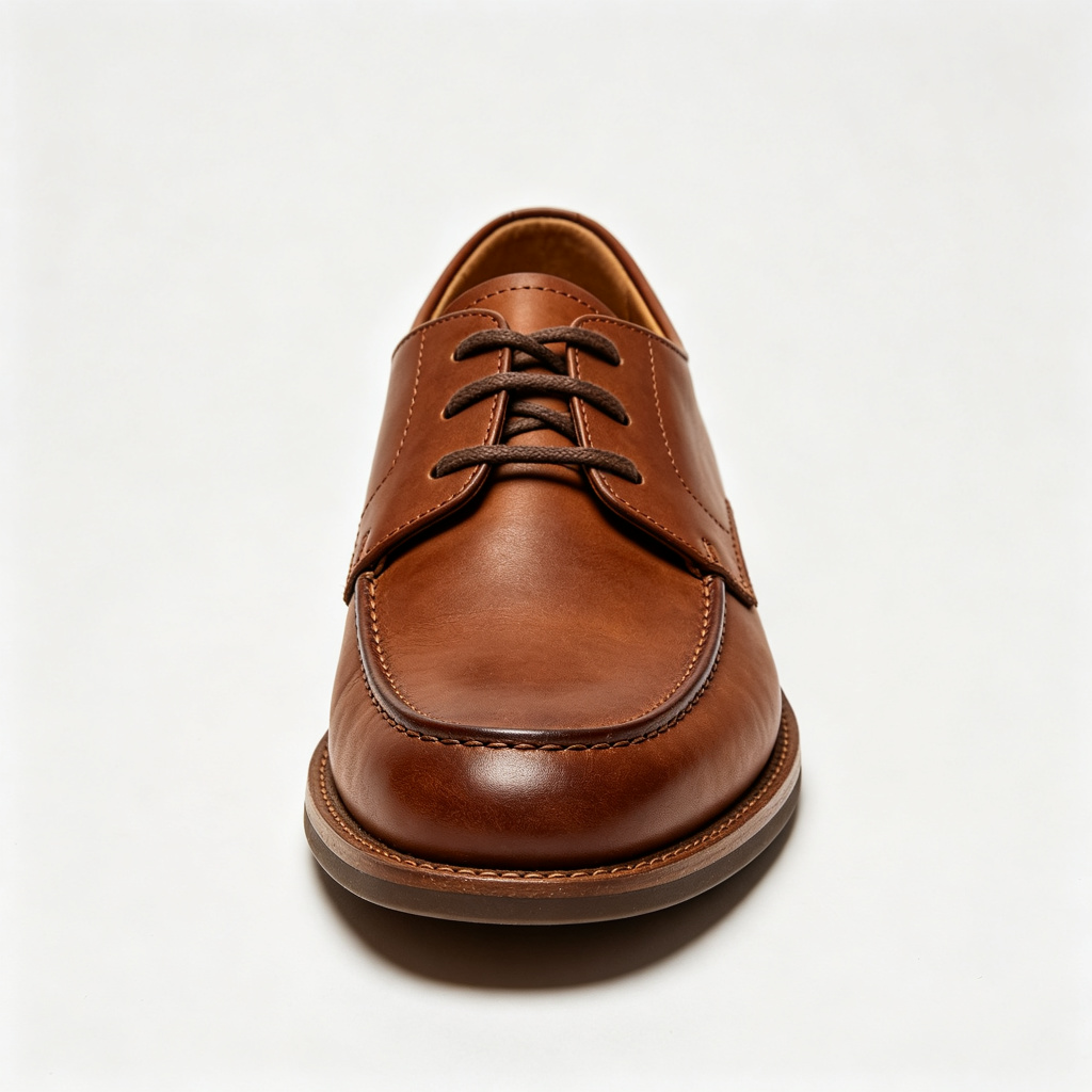 Brown Leather Casual Derby Shoes – Bild 2
