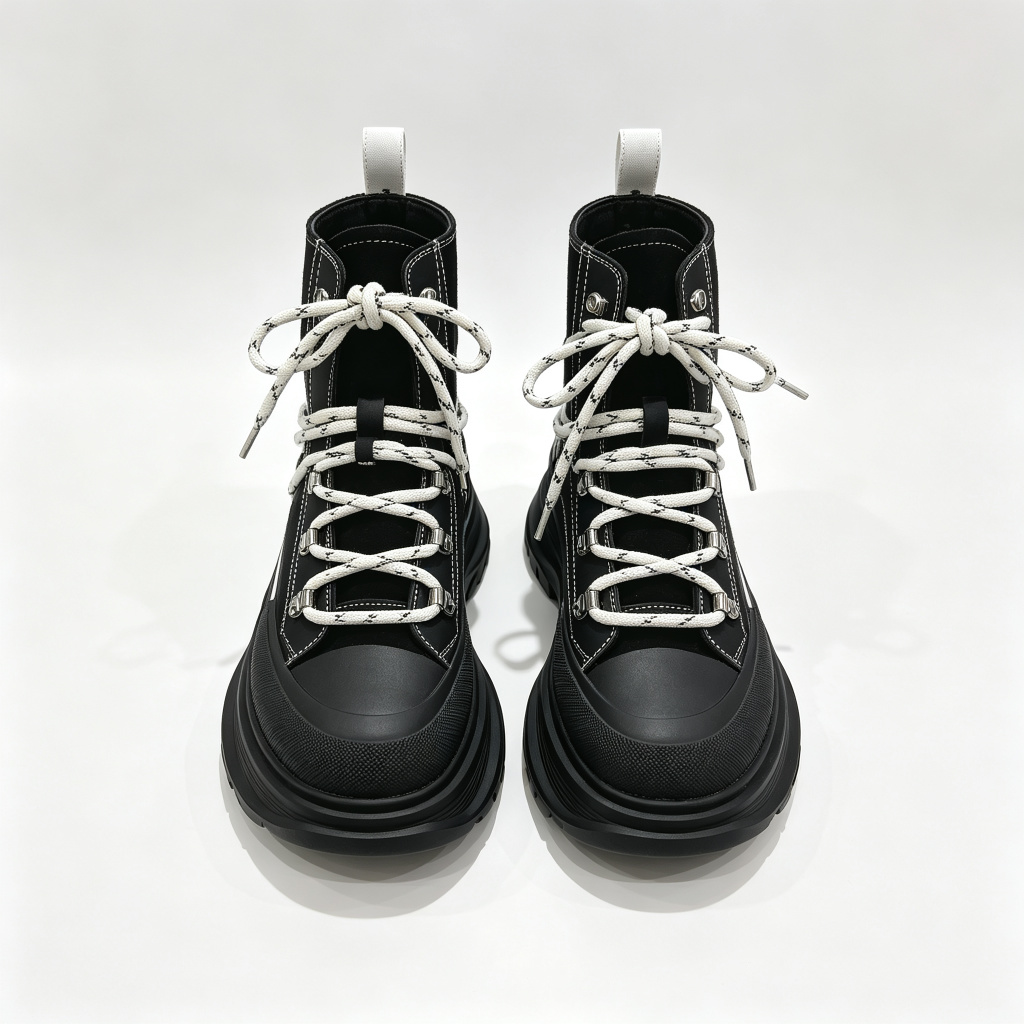 Black Platform High Top Boots – Bild 2