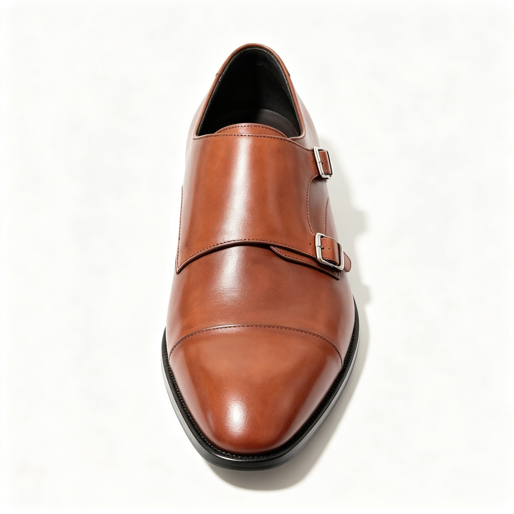 Brown Double Monk Strap Leather Shoes – Bild 2