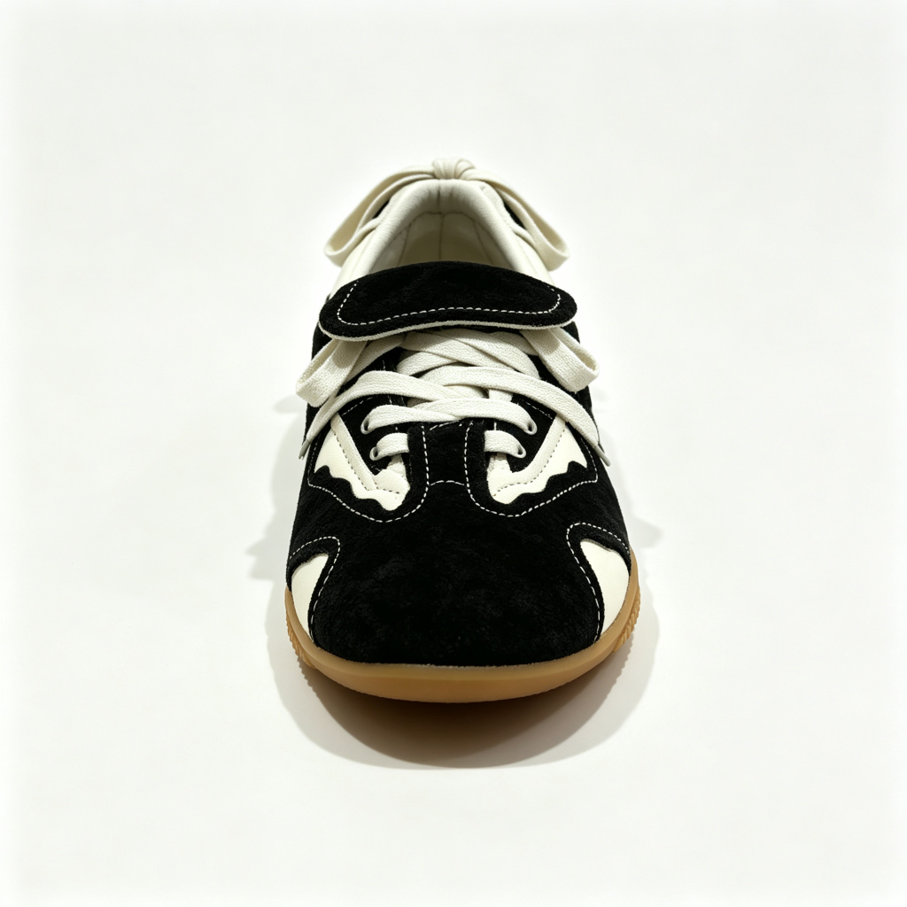 Black White Color Block Retro Casual Shoes – Bild 2