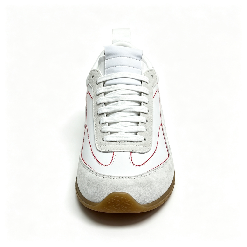 White Red Stripe Retro Sneakers – Bild 2