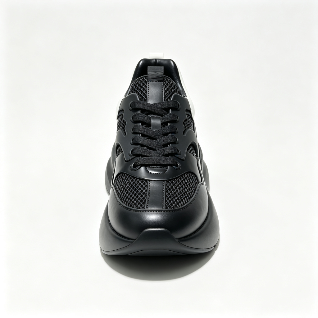 Black Mesh Platform Chunky Sneakers – Bild 2