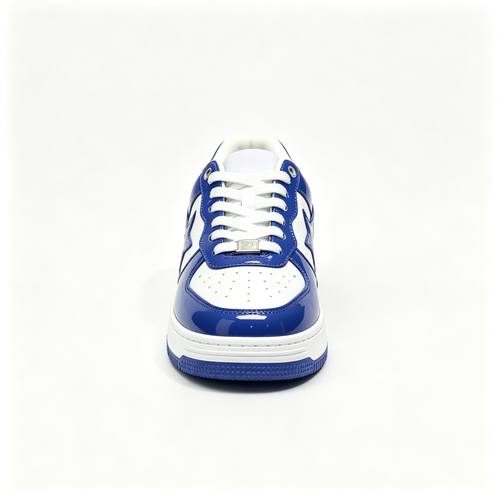 Blue White Patent Star Low Top Skate Shoes – Bild 2