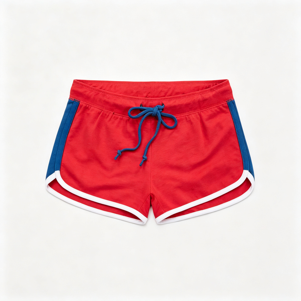 Red Blue Color Block Sport Shorts – Bild 2