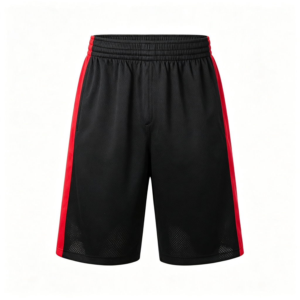 Black Red Trim Basketball Shorts – Bild 2