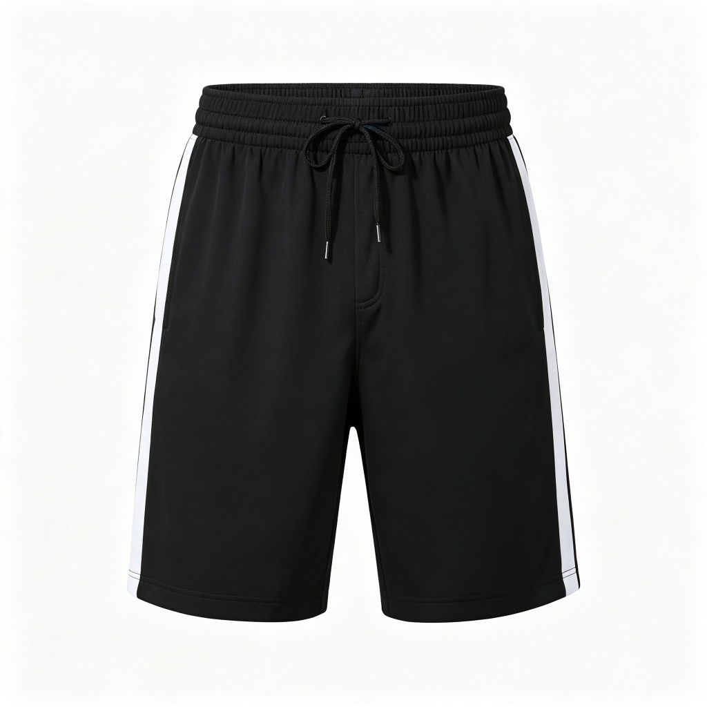 Black White Trim Sport Shorts – Bild 2