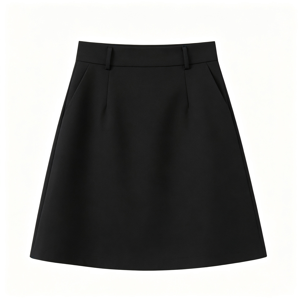 Black High Waist A-Line Skirt – Bild 2