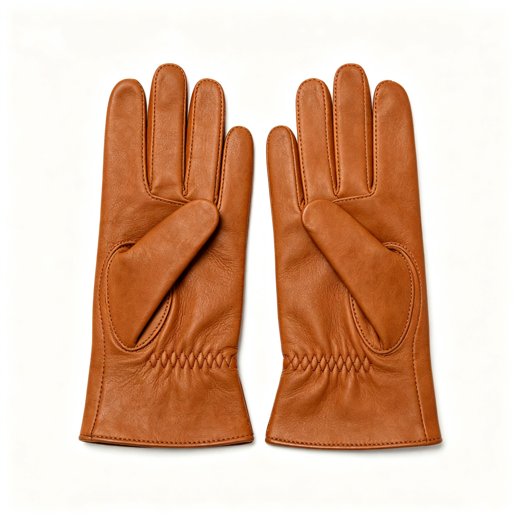 Brown Leather Gloves – Bild 2