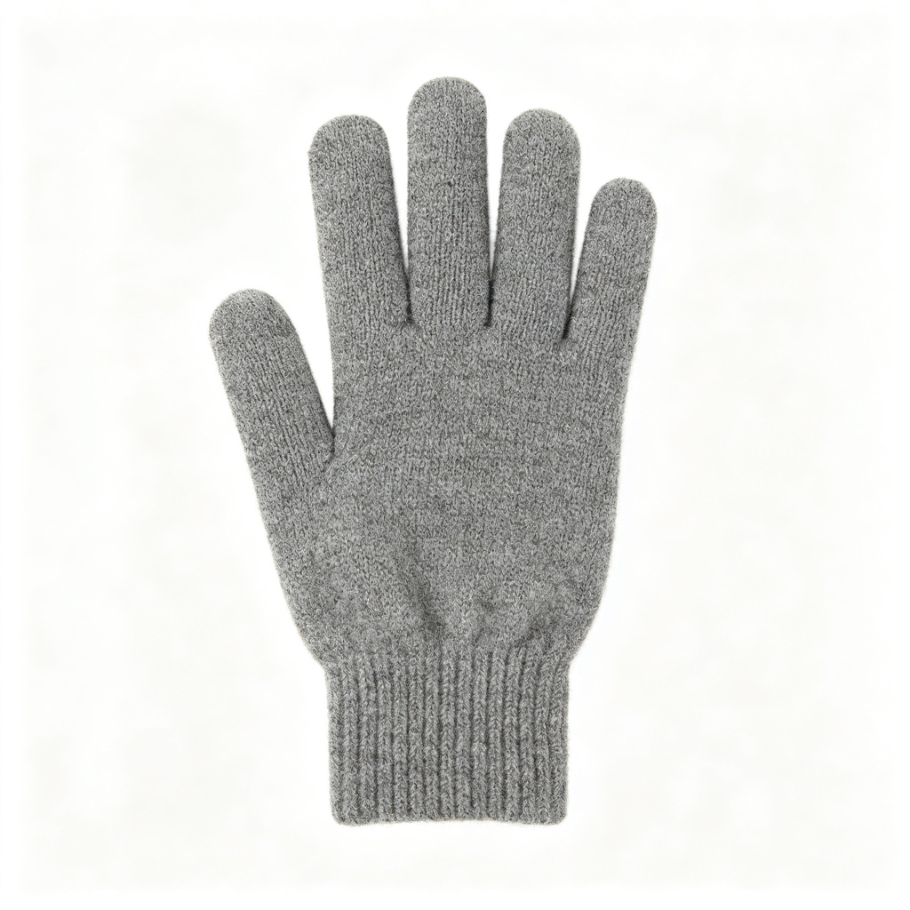 Gray Wool Knit Gloves – Bild 2