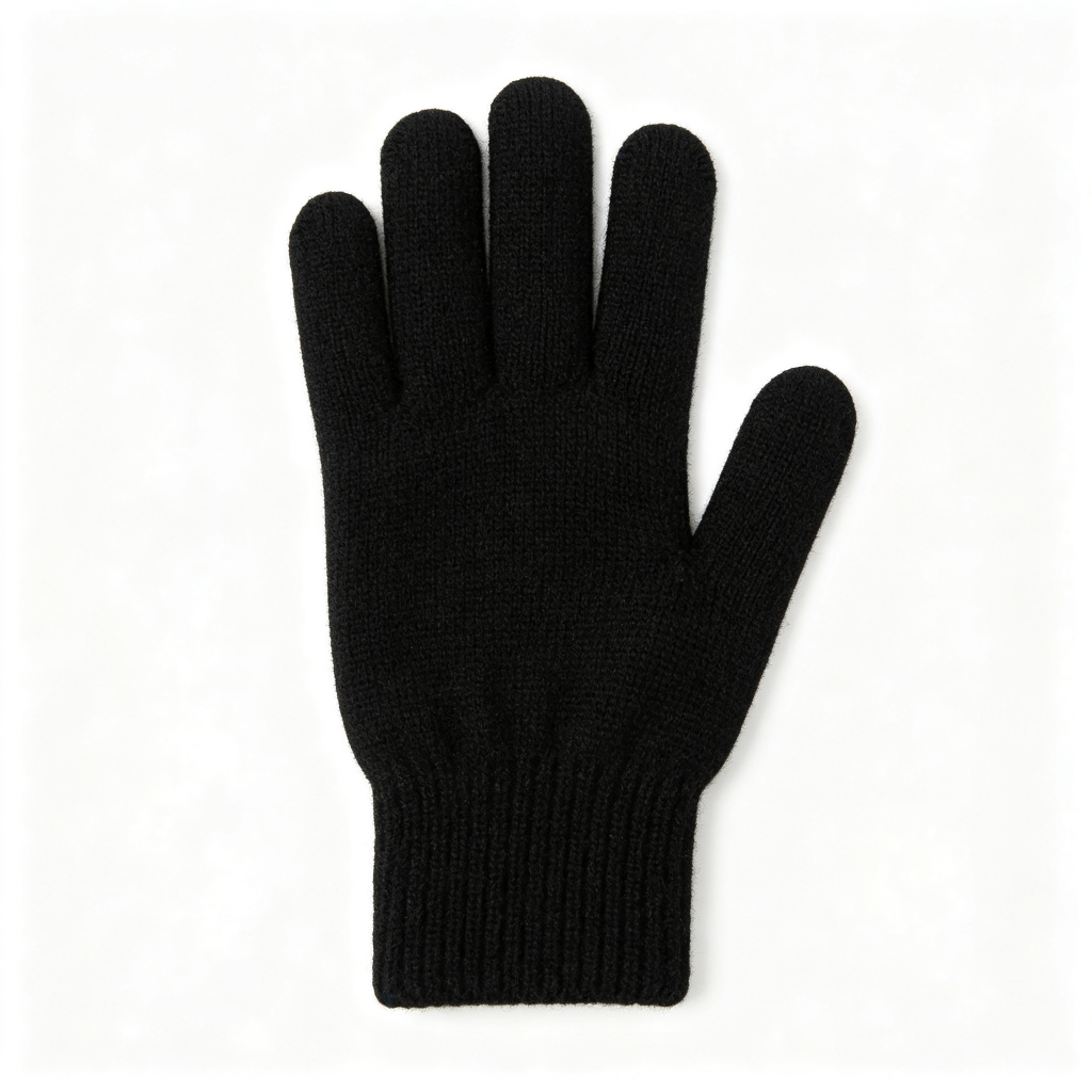 Black Wool Knit Gloves – Bild 2