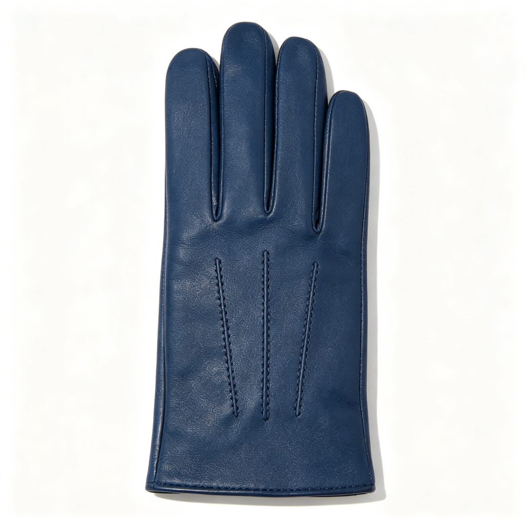 Dark Blue Leather Gloves – Bild 2