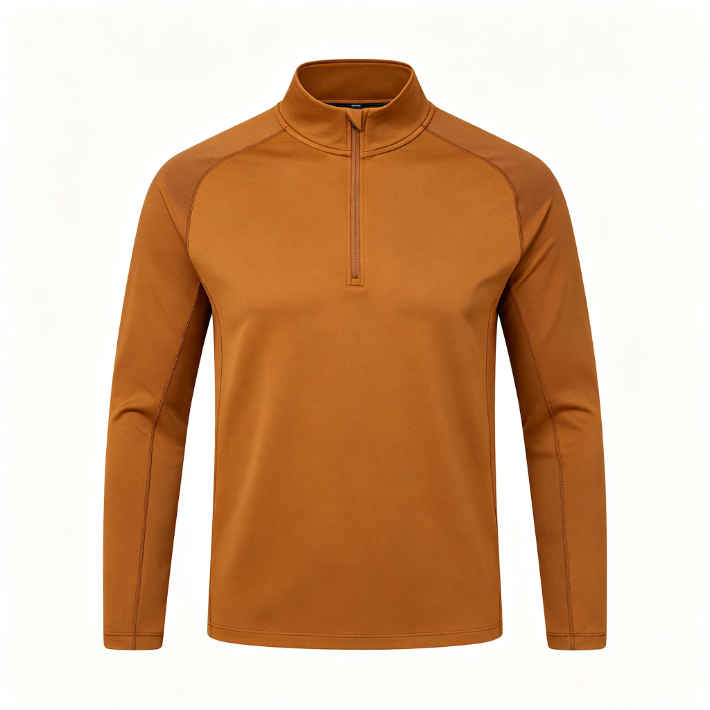 Caramel Half-Zip Long Sleeve Athletic Top – Bild 2