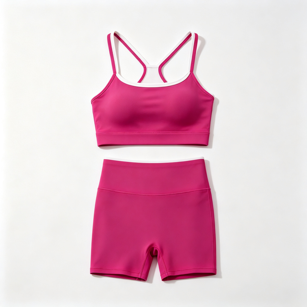 Rose Red Camisole Shorts Tracksuit Set – Bild 2