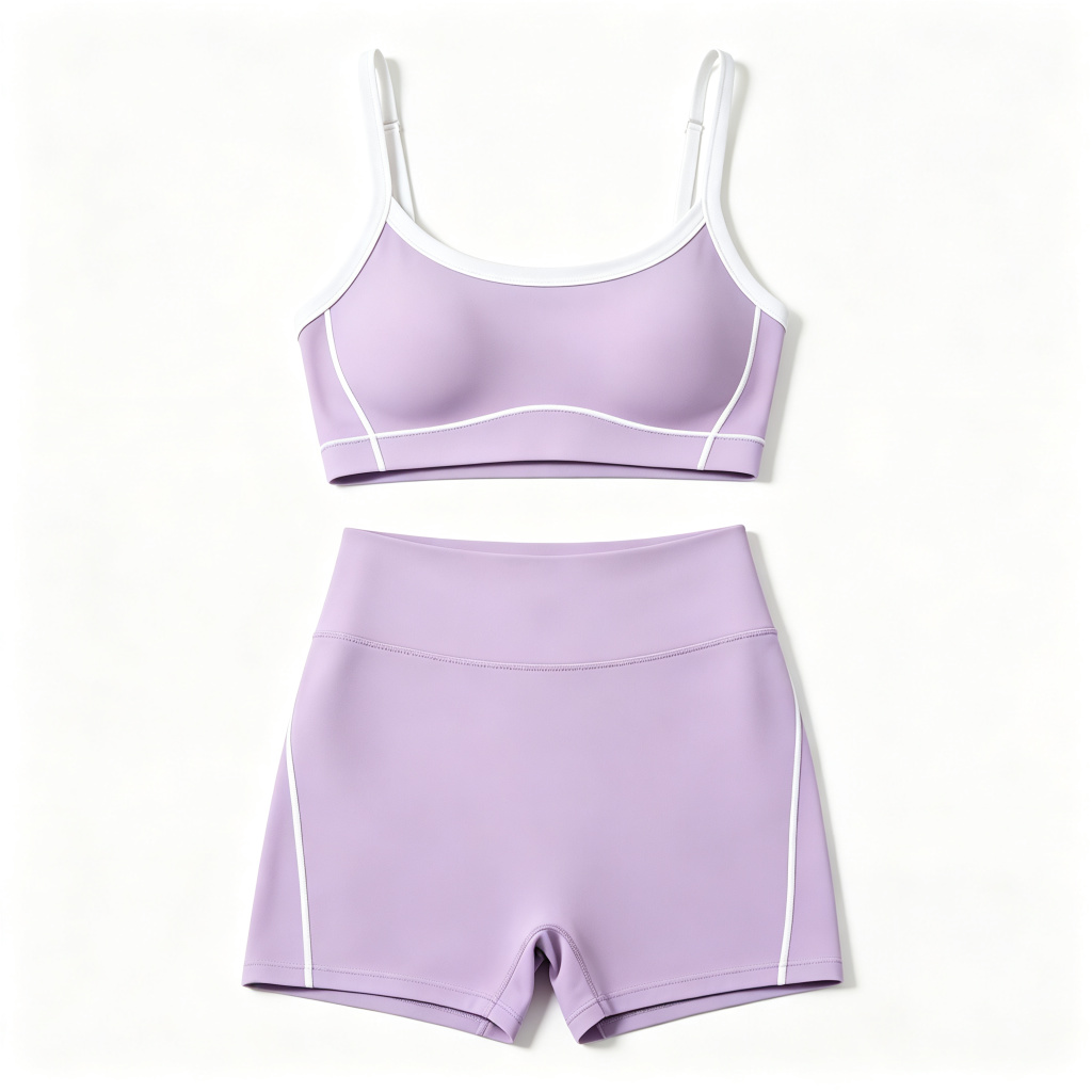 Lilac Camisole Shorts Tracksuit Set – Bild 2