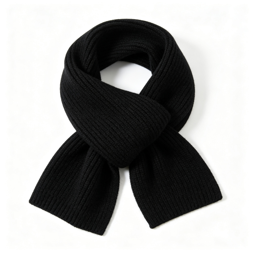 Black Knit Scarf – Bild 2