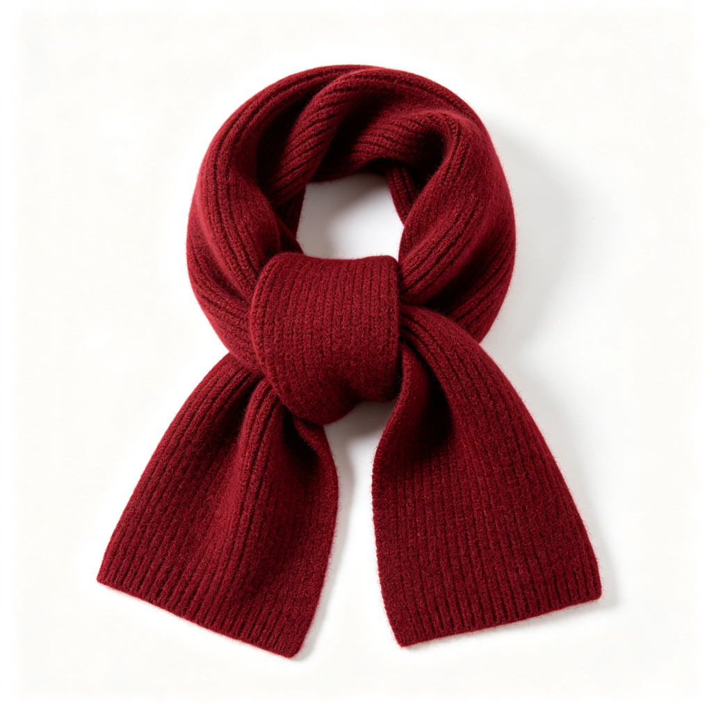 Burgundy Knit Scarf – Bild 2