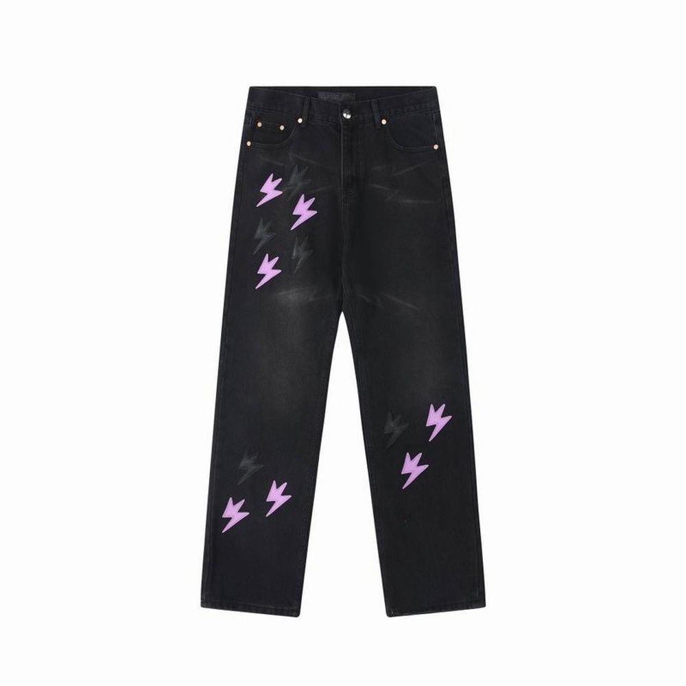 Black Washed Purple Lightning Straight Leg Jeans – Bild 2