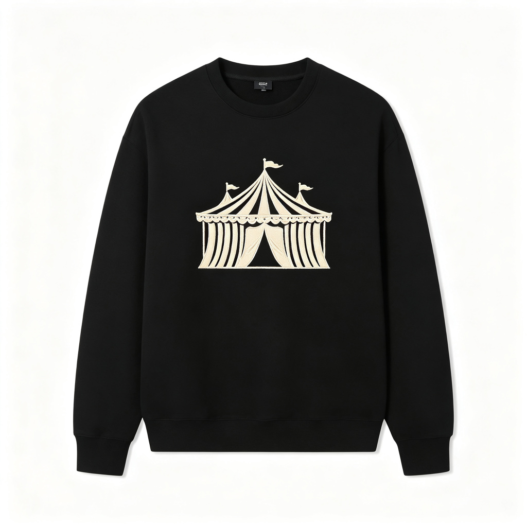 Black Circus Tent Graphic Print Crew Neck Sweatshirt – Bild 2